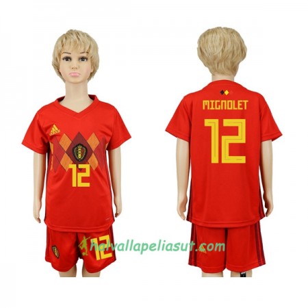 Jalkapallo Pelipaidat Belgia Mignolet 12 Lasten World Cup 2018 Kotipaita